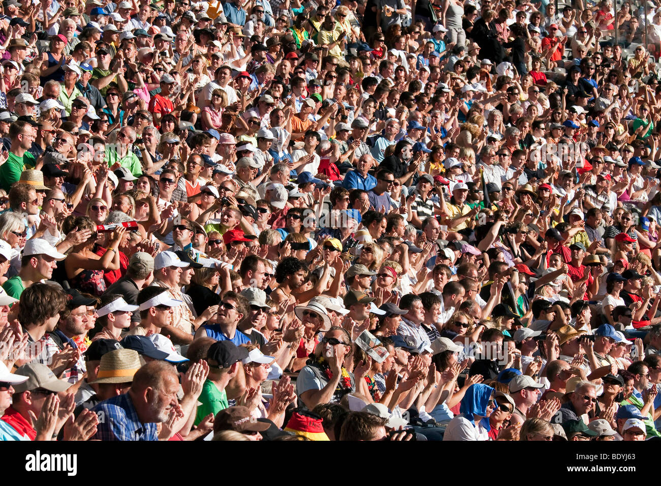 Audience at the Athletics World Championships 2009 in Berlin, Germany, Europe Stock Photo