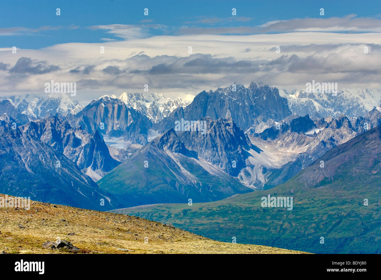 Alaska Range from Kesugi Ridge Denali State Park Alaska Stock Photo Alamy