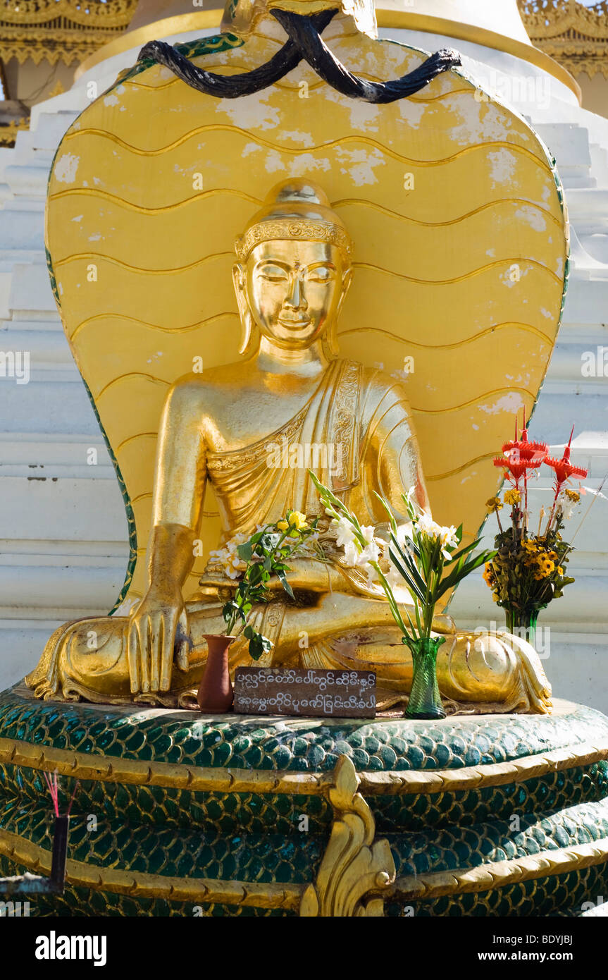 Buddha figure, Shwedagon pagoda, temple, Rangoon, Yangon, Burma, Myanmar, Asia Stock Photo