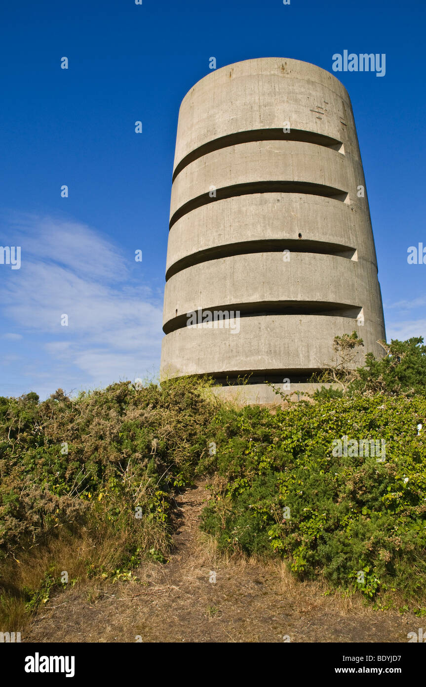 dh Pleinmont Tower TORTEVAL GUERNSEY German World War two concrete observation tower lookout channel islands headland Stock Photo