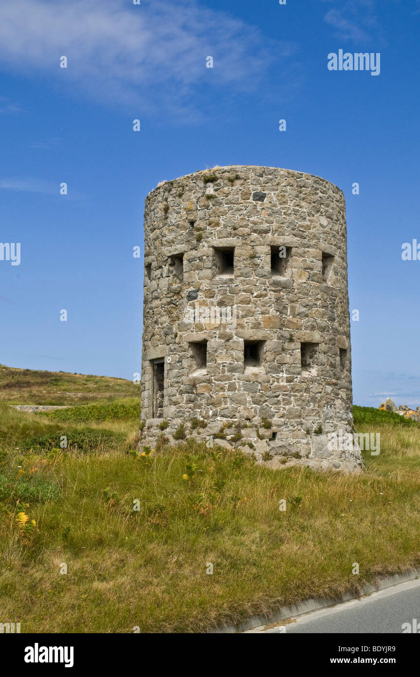 dh Pembroke Bay VALE GUERNSEY LAncresse Bay Loophole tower No9 18th Century defenses building defense Stock Photo