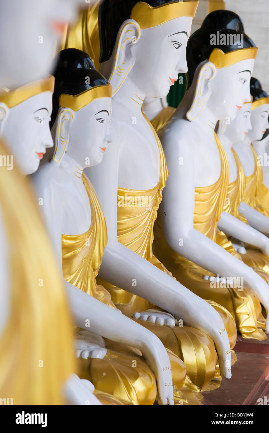 Buddha figures, Shwedagon Pagoda, Buddhist temple, Rangoon, Yangon, Burma, Burma, Myanmar, Asia Stock Photo