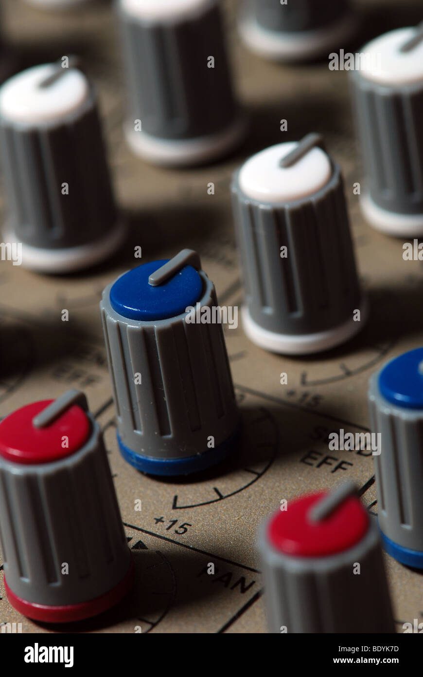 Control knobs and faders Stock Photo Alamy