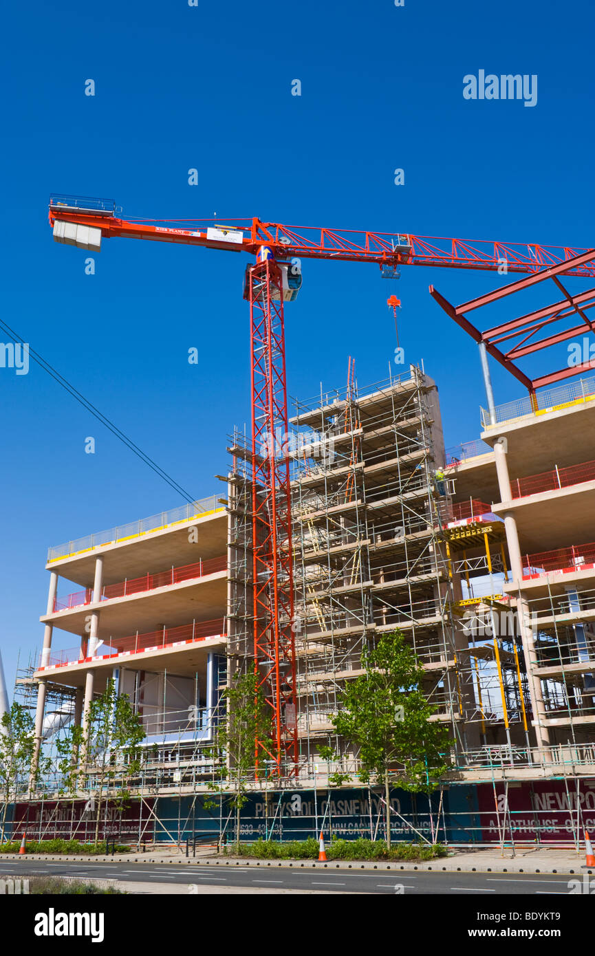 New university campus under construction in city centre of Newport South Wales UK Stock Photo