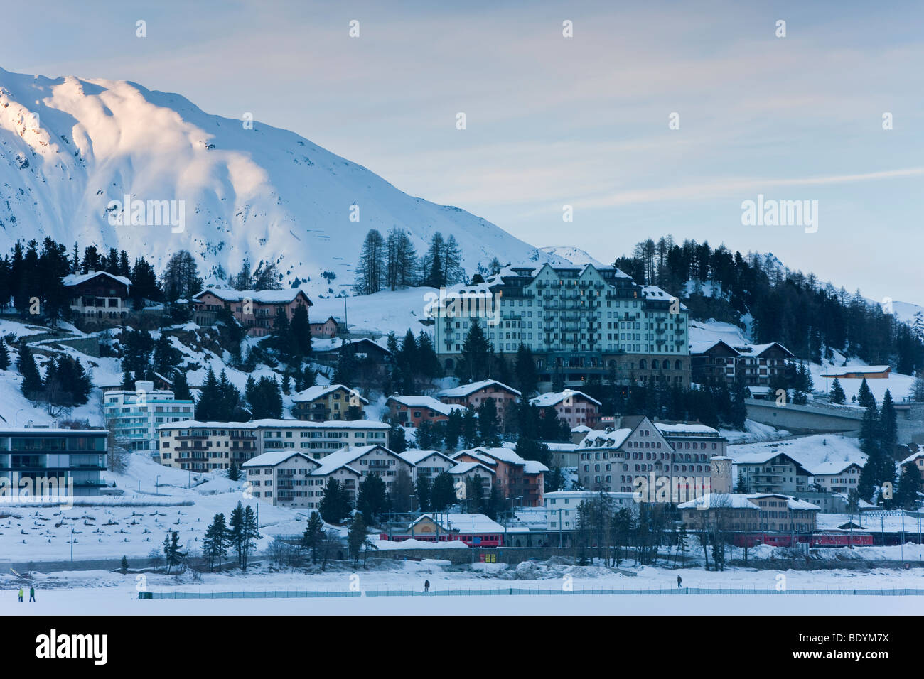 St. Moritz, Upper Engadine, Oberengadin, Graubunden region, Swiss Alps, Switzerland, Europe Stock Photo