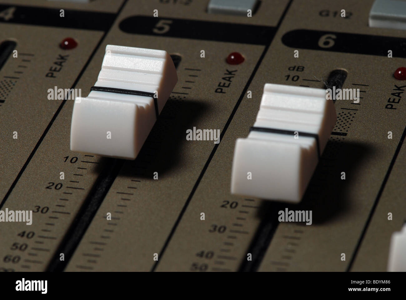Control knobs and faders Stock Photo Alamy