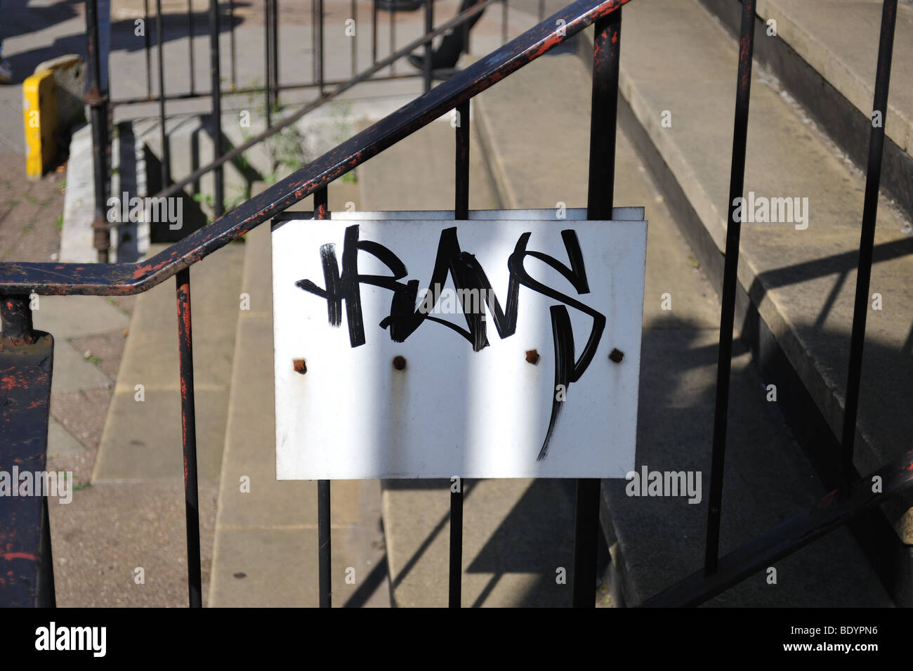 Graffiti Tag in Luton Stock Photo