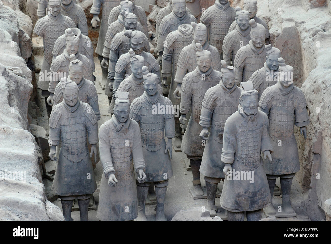 Terracotta army, part of the burial site, Hall 1, mausoleum of the 1st Emperor Qin Shihuangdi in Xi'an, Shaanxi Province, China Stock Photo