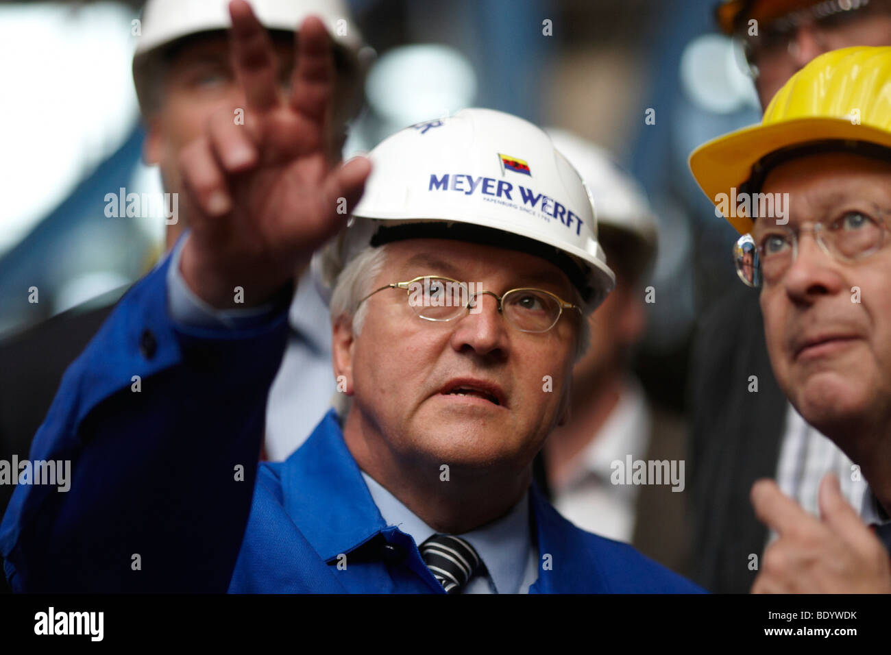 German Foreign Minister, Vice-Chancellor and SPD Chancellor Candidate Frank-Walter Steinmeier gesticulating during a visit to t Stock Photo