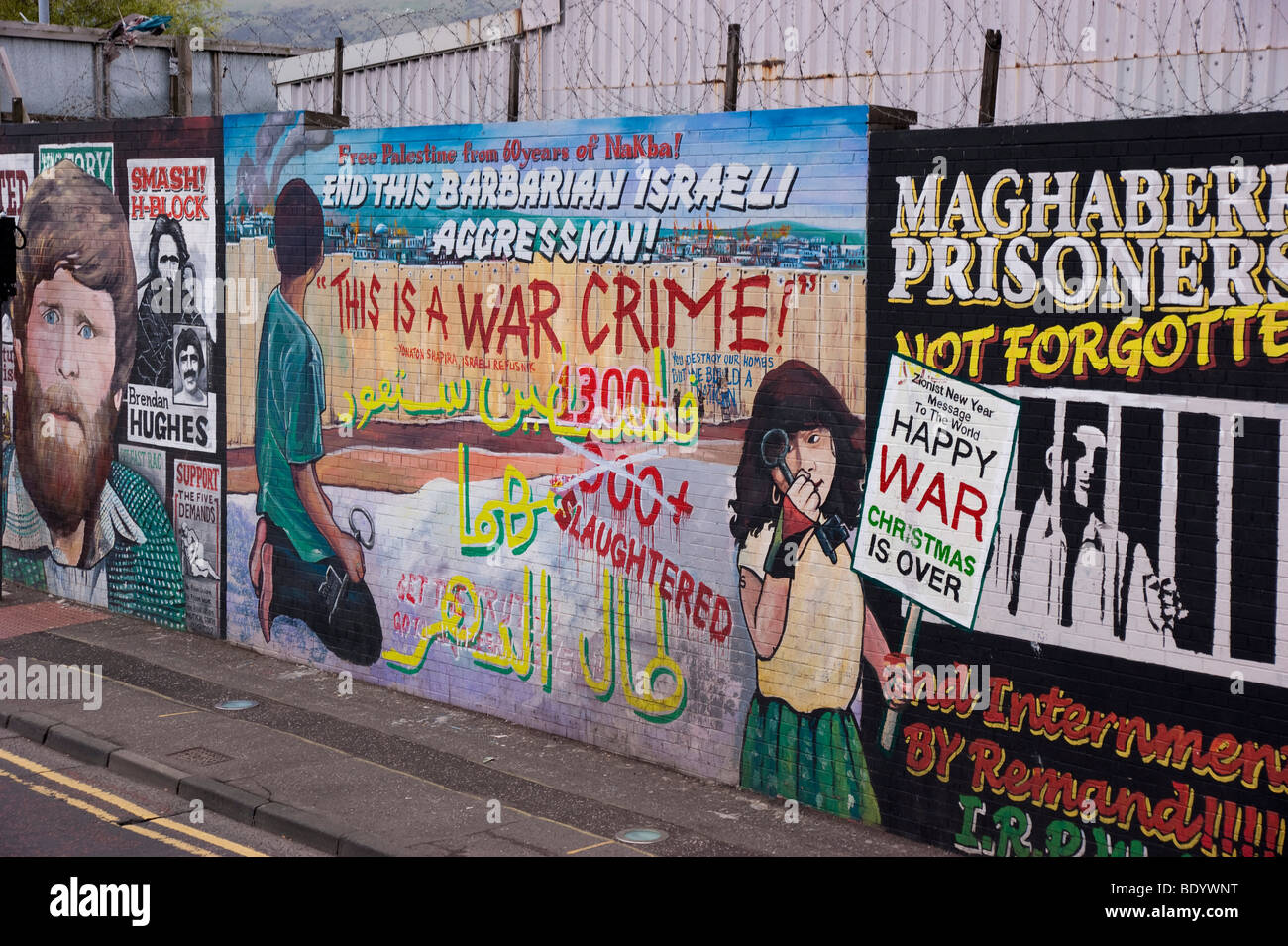 Belfast Ireland 2009 Sinn Fein and other political wall art Museum of Irish Republican History Stock Photo