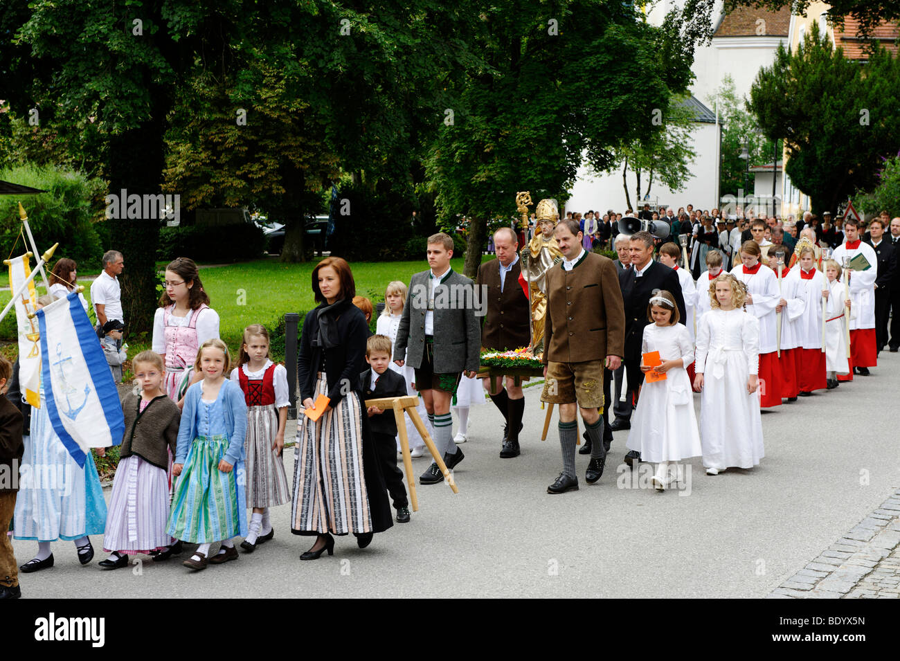 Kiliansfest, Festival of St. Kilian, Bad Heilbrunn, Loisachtal, Toelz region, Upper Bavaria, Germany, Europe Stock Photo