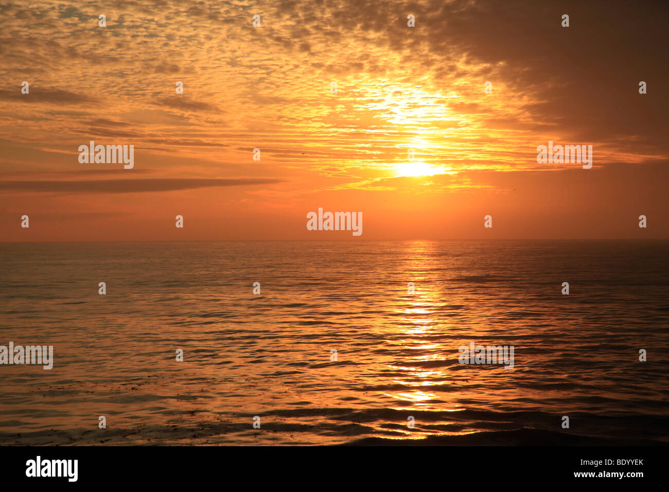Sunrise over Pacific Ocean, South Island, New Zealand Stock Photo