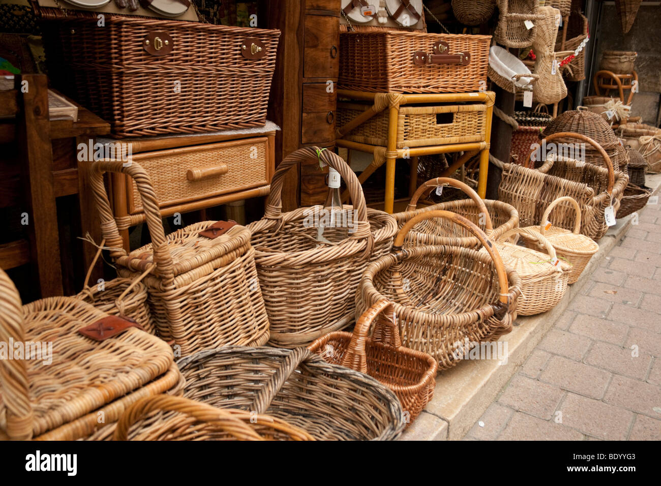 Burgundy France Cluny Bois et Osier wood and willow basketwork shop
