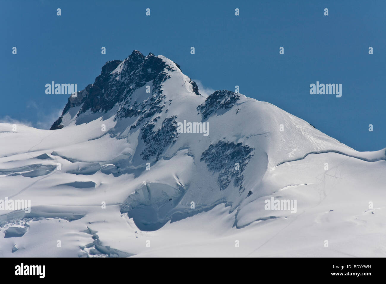 Dufourspitze or Monte Rosa, Zermatt, canton of Valais, Switzerland, Europe Stock Photo