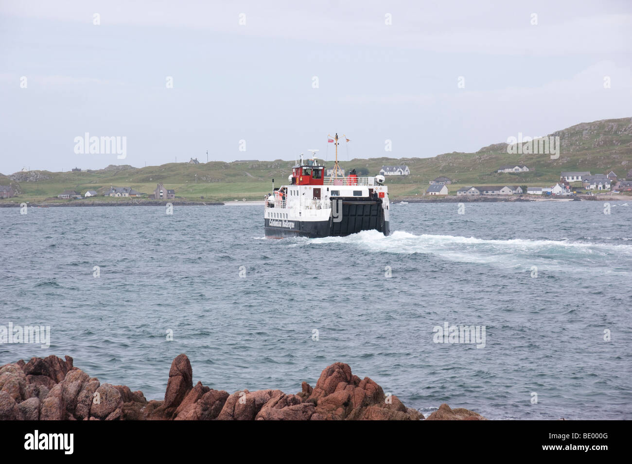 Isle of Iona Scotland - summer ferry boat to Mull Stock Photo