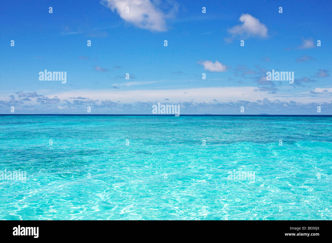 Blue sea, Nanuku Levu, Fiji Islands, Fiji, South Pacific, Oceania Stock Photo