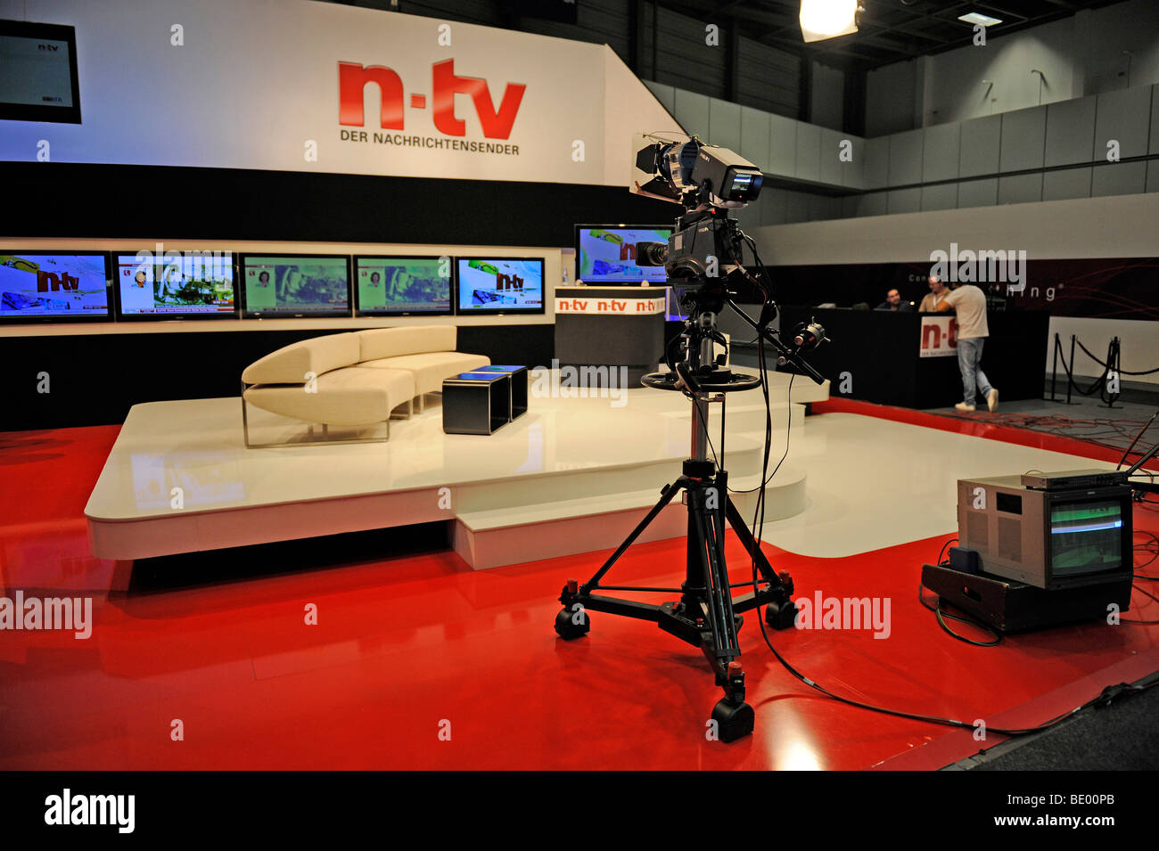Studio of the news channel N-TV at the IFA Internationale Funkaustellung consumer electronics fair 2009 in Berlin, Germany, Eur Stock Photo