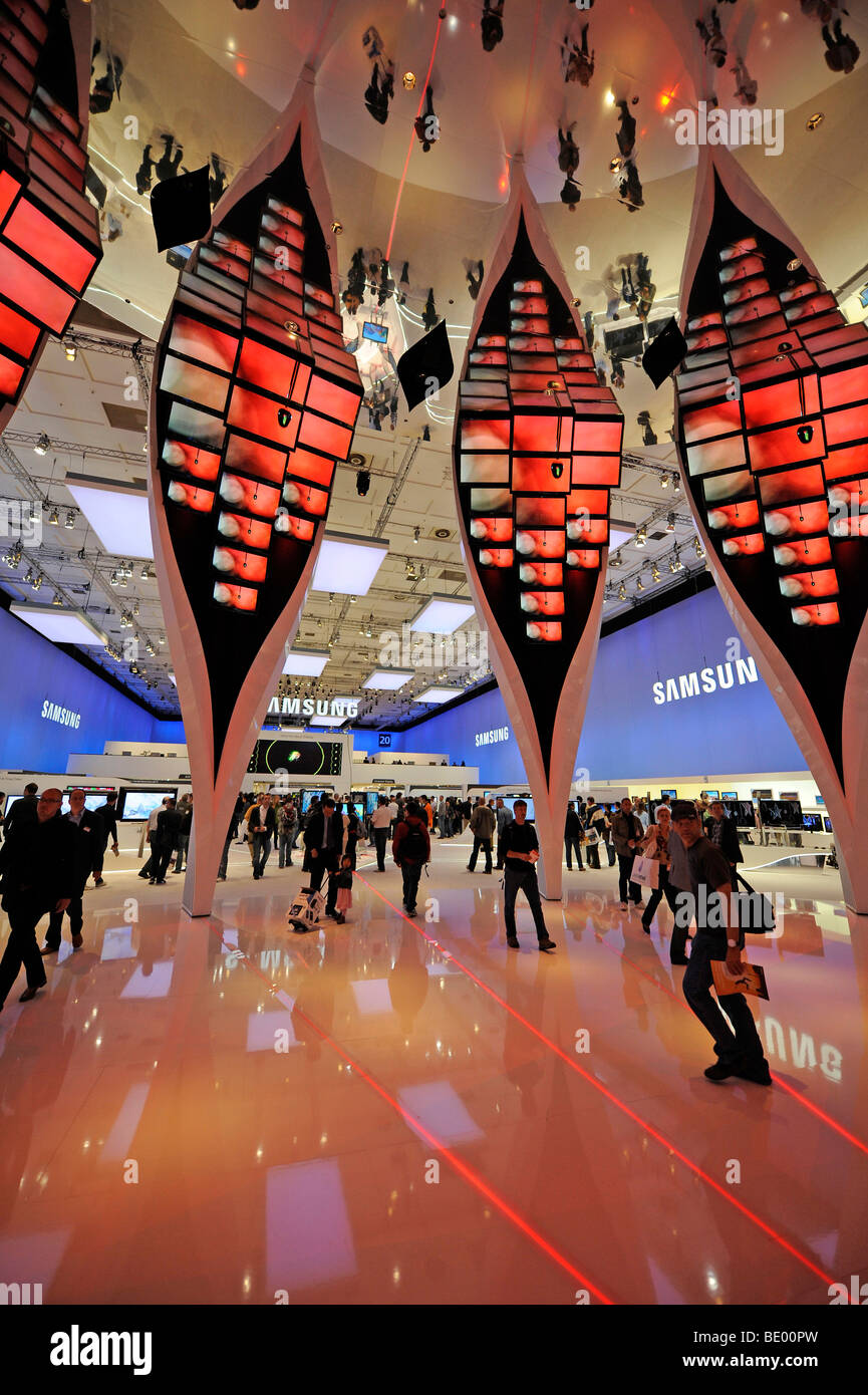 Exhibition hall of Samsung at the IFA Internationale Funkaustellung consumer electronics fair 2009 in Berlin, Germany, Europe Stock Photo