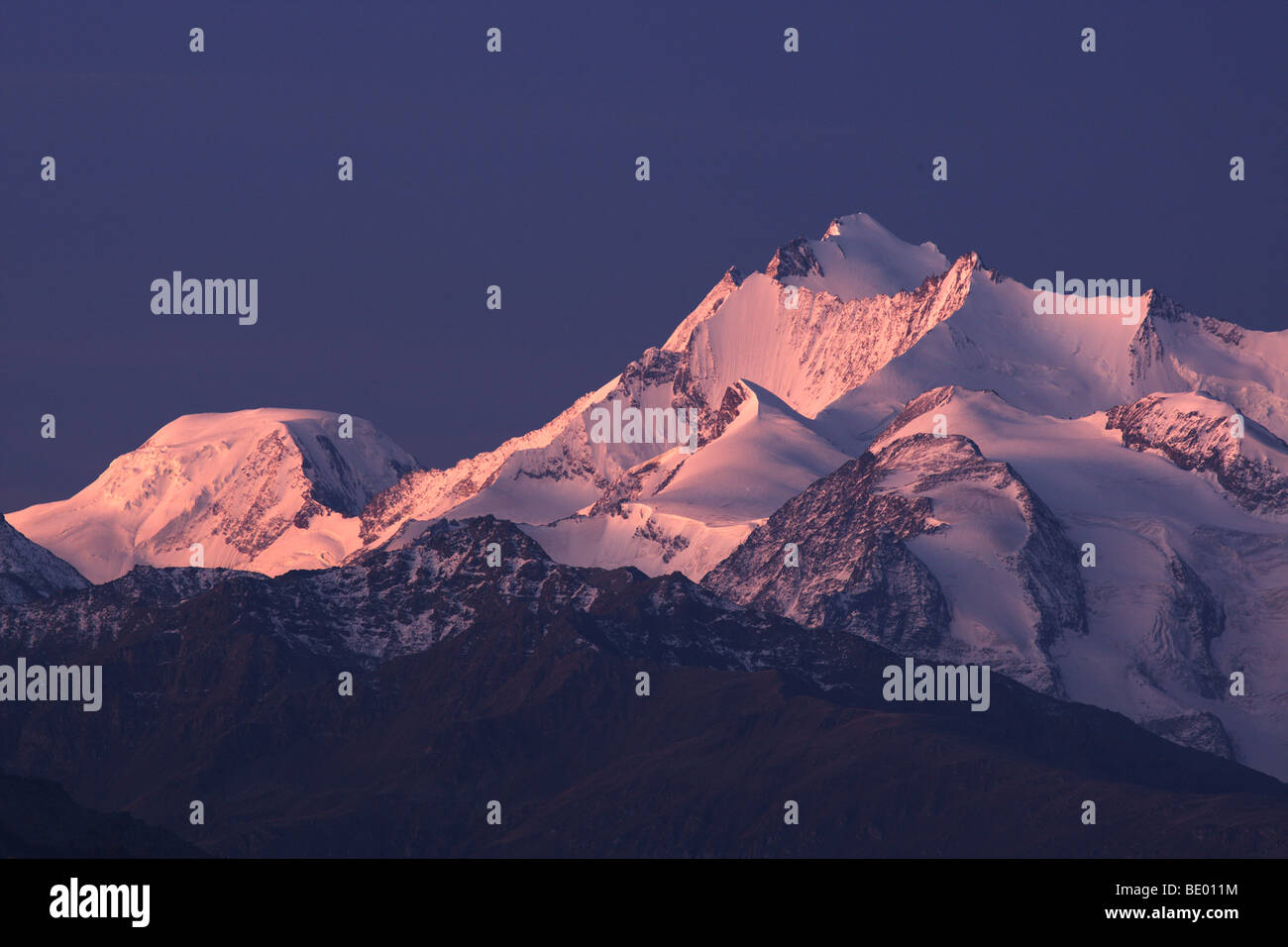Alphubel mountain, Mischabel massif with Taeschhorn and Dom mountains ...