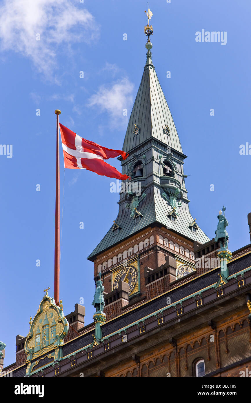 The tower at Copenhagen city hall, Copenhagen, Denmark, Europe Stock Photo
