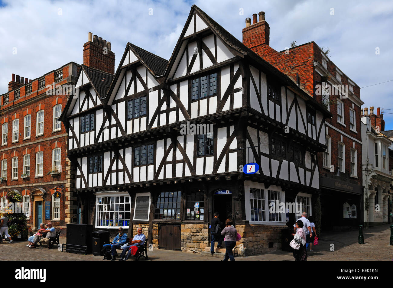 Old half-timbered Tudor-style building, built from 1485 to 1603, Steep Hill, Lincoln, Lincolnshire, England, UK, Europe Stock Photo