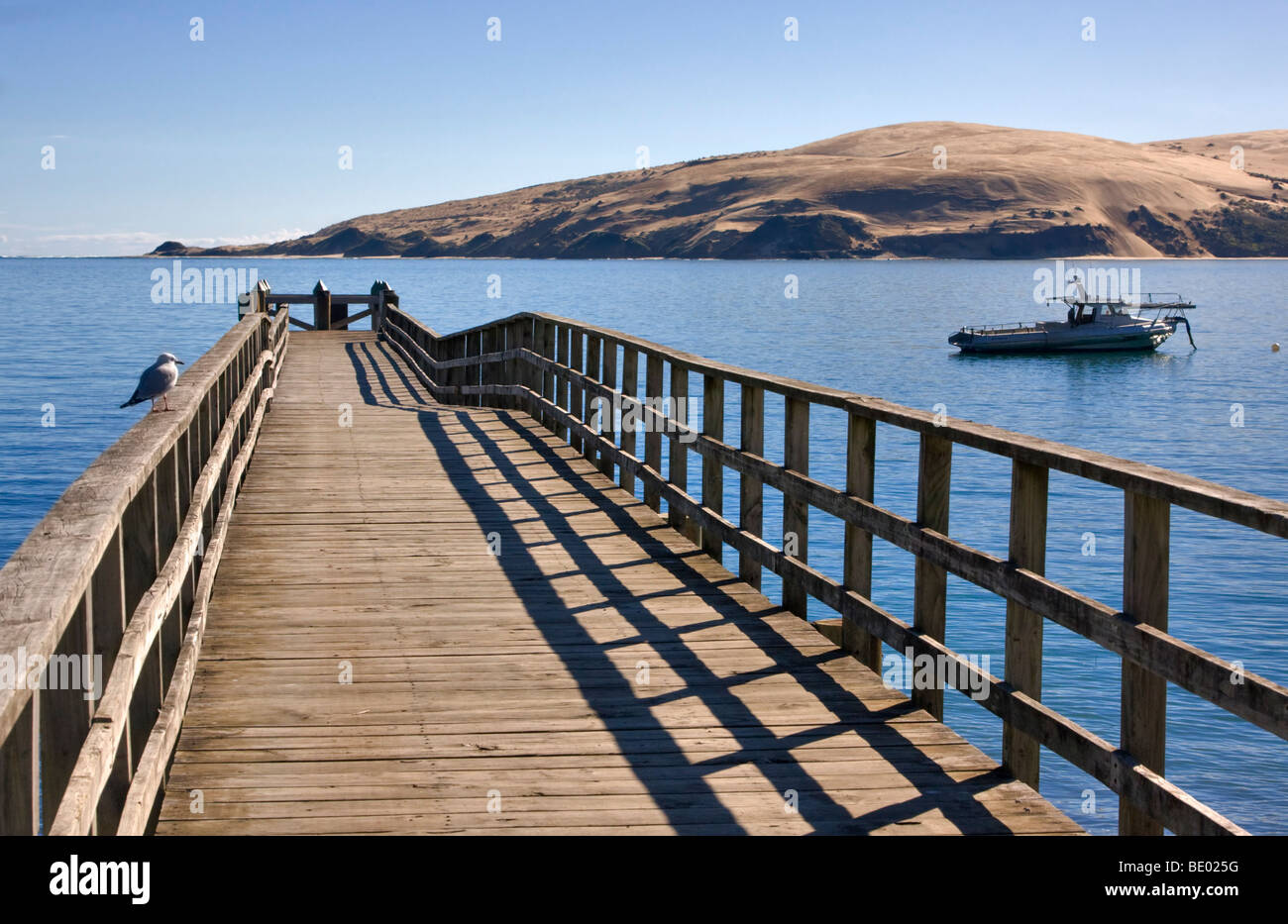 The pier at Omapere, Hokianga Harbour, New Zealand. Stock Photo
