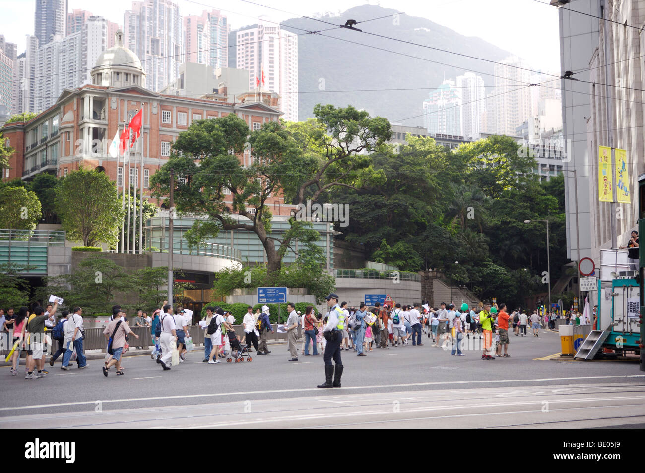 An orderly demonstration in Hong Kong Stock Photo