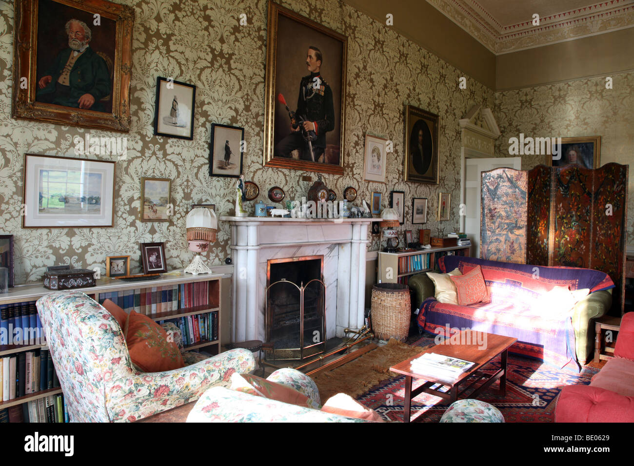 The drawing room, Enniscoe House, Georgian stately home B&B, Co. Mayo, Ireland Stock Photo