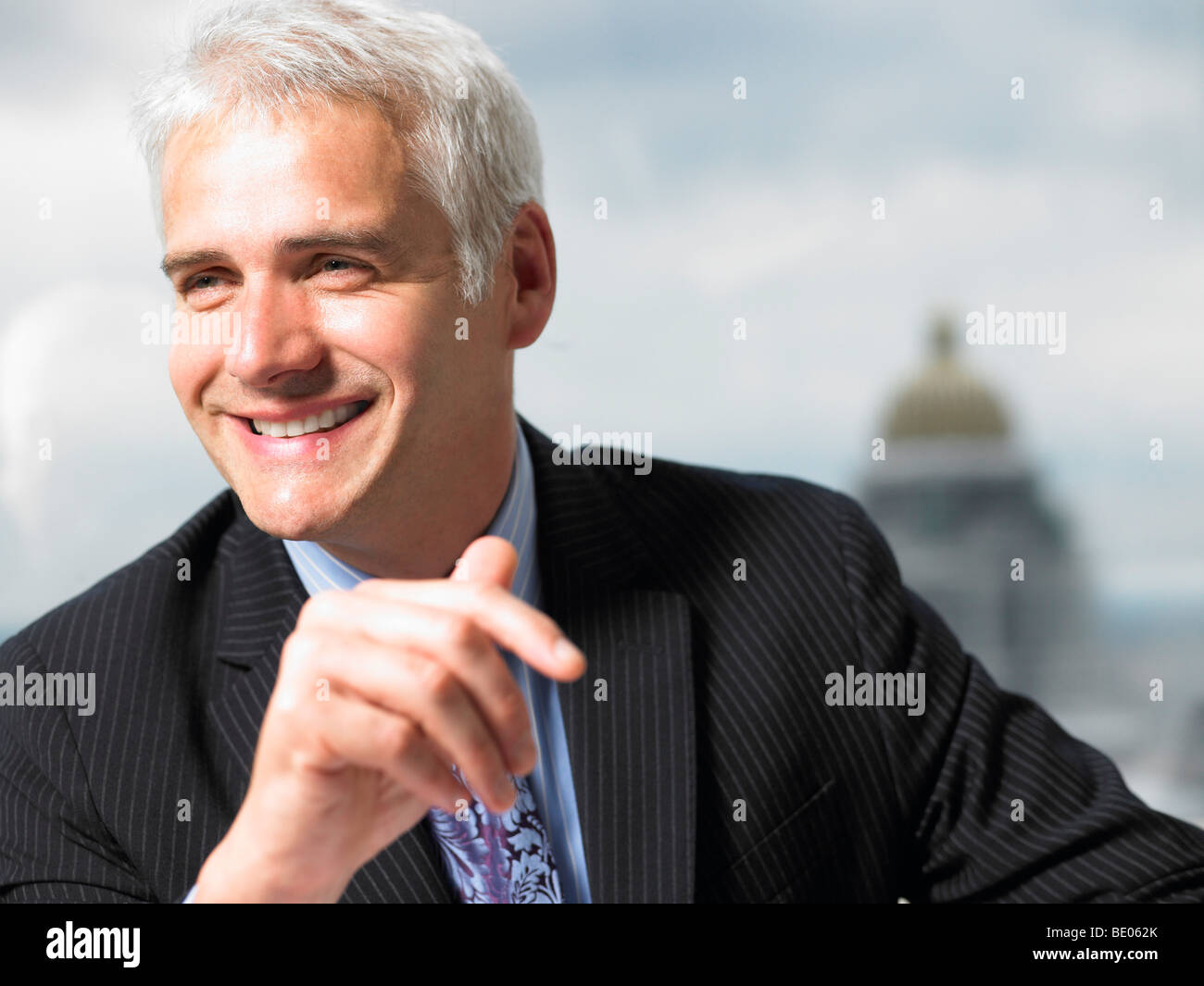 Business man smiling Stock Photo