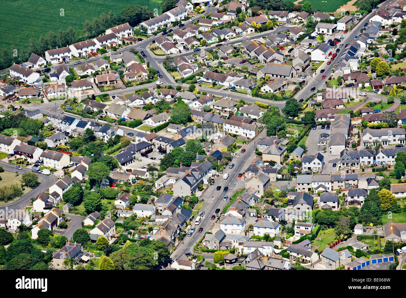 Aerial view of British town Stock Photo