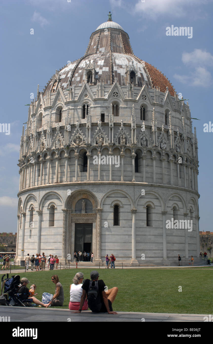 The Baptistry of the Cathedral, Pisa, Italy. Stock Photo