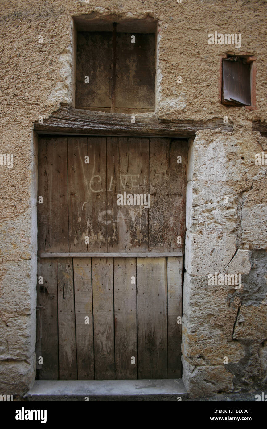 Close up of a very old door in Lectoure, southwestern France Stock Photo