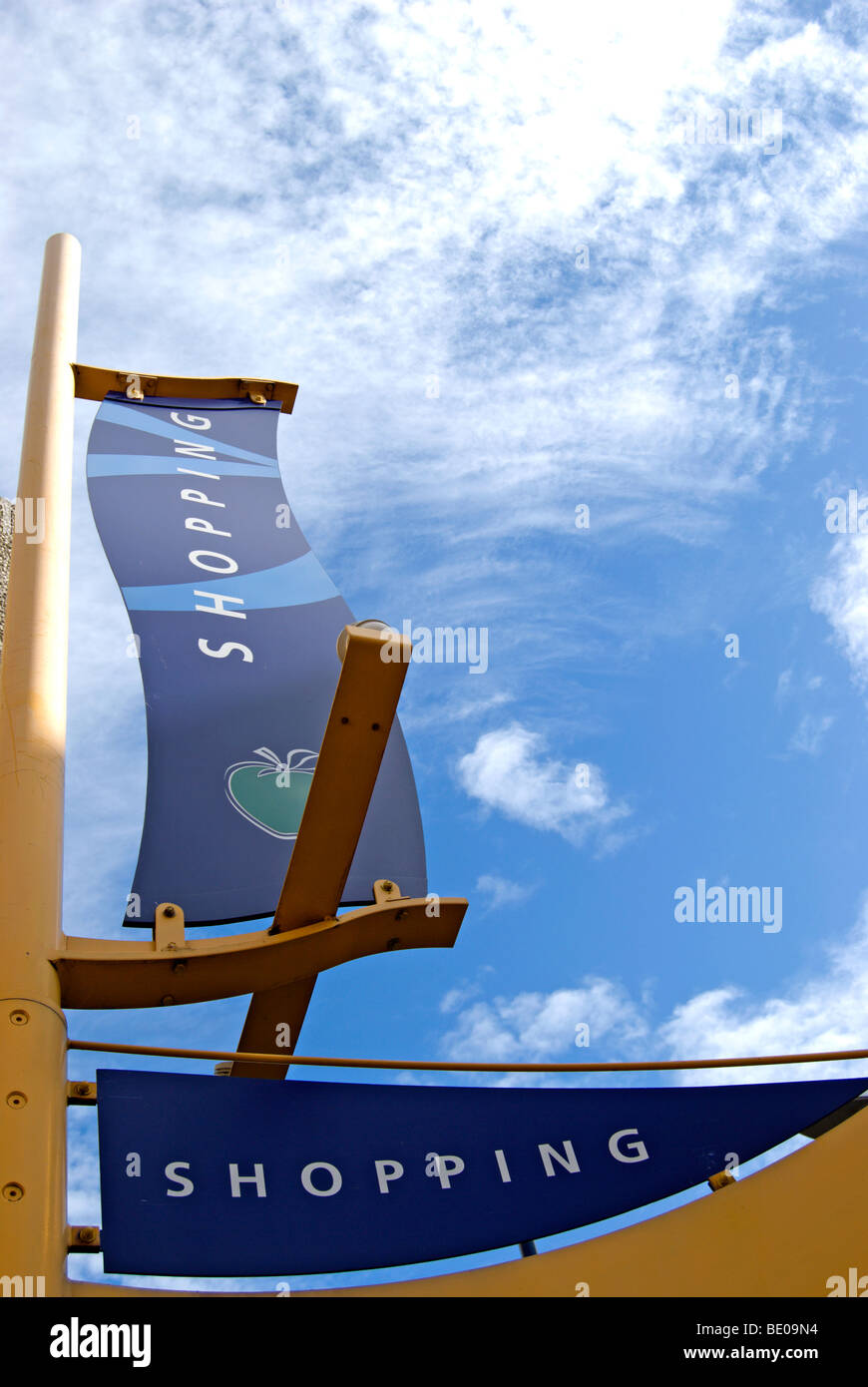 fixed banner signs for shopping, outside the eden walk shopping