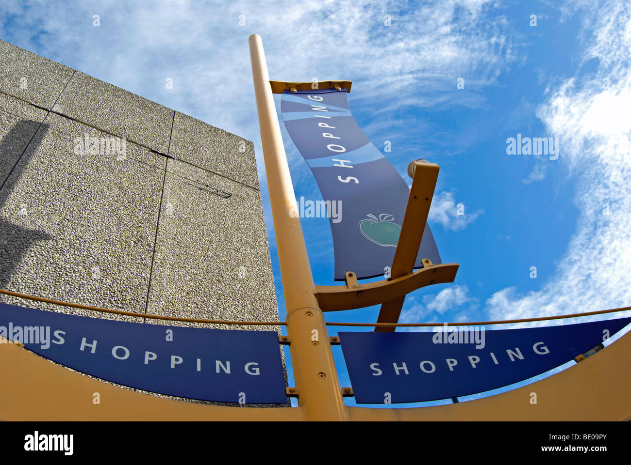 fixed banner signs for shopping, outside the eden walk shopping