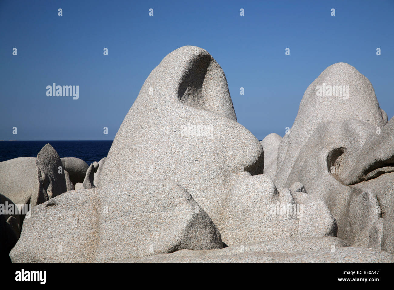 Spectacular granite rock formations at Capo Testa on the north coast of ...