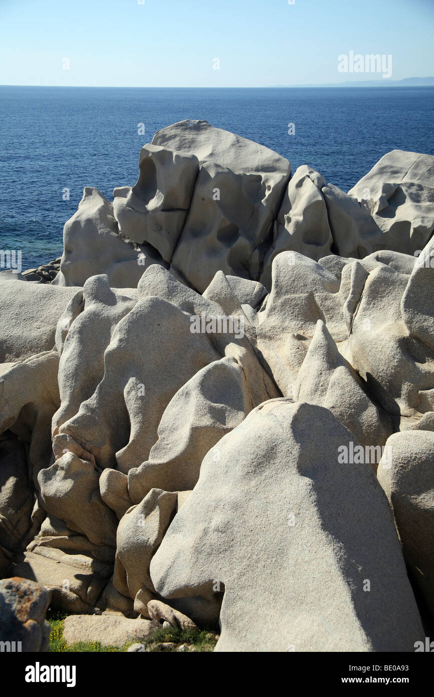 Spectacular granite rock formations at Capo Testa on the north coast of ...