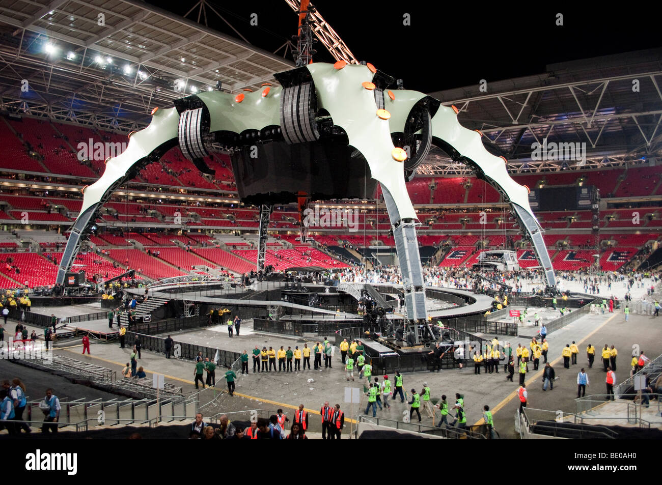The claw which is the name given to the U2 stage set at Wembley Stadium in London Stock Photo