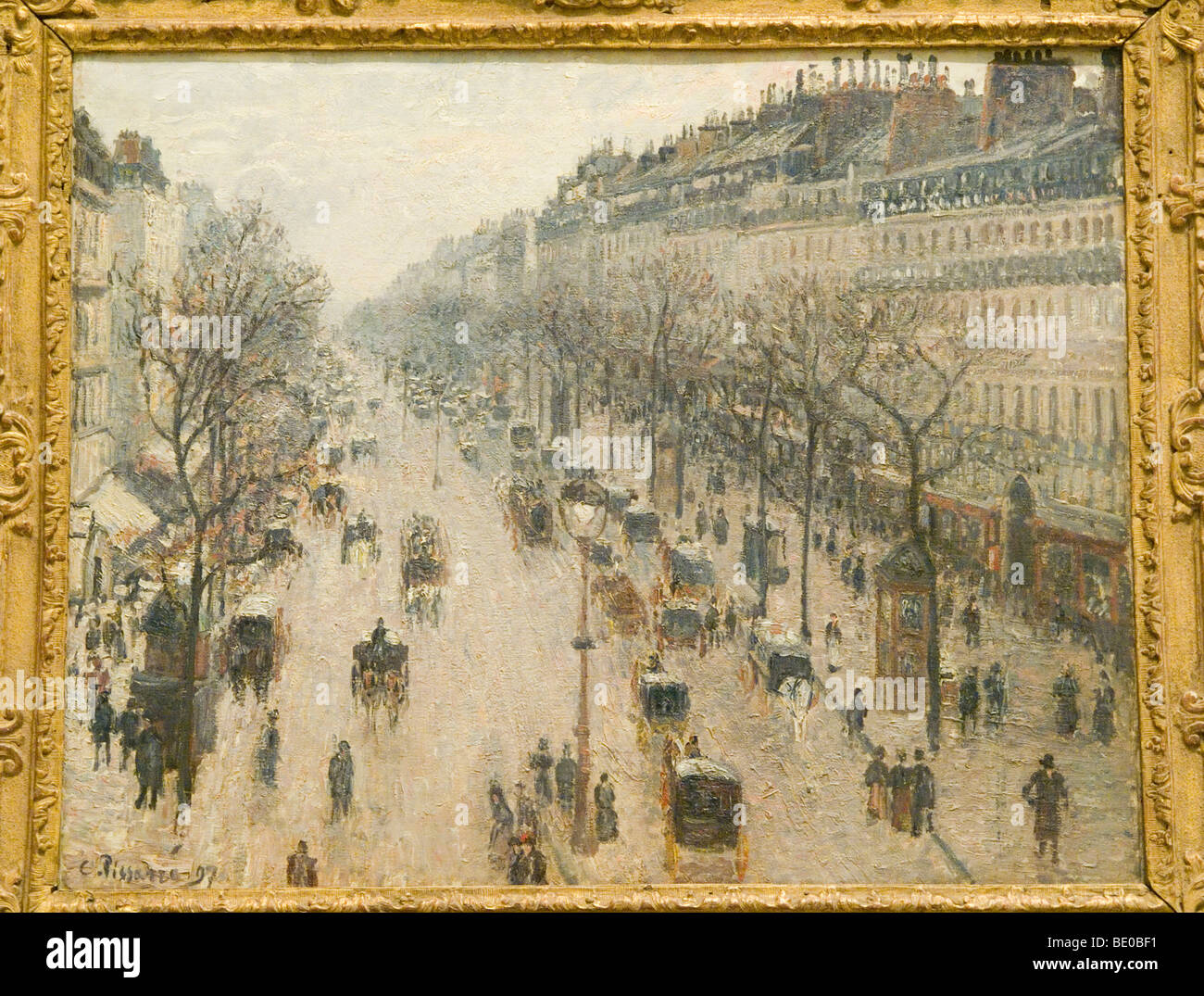 The Boulevard Montmartre by Camille Pissarro (1897) at the Metropolitan Museum of Art, New York City USA Stock Photo