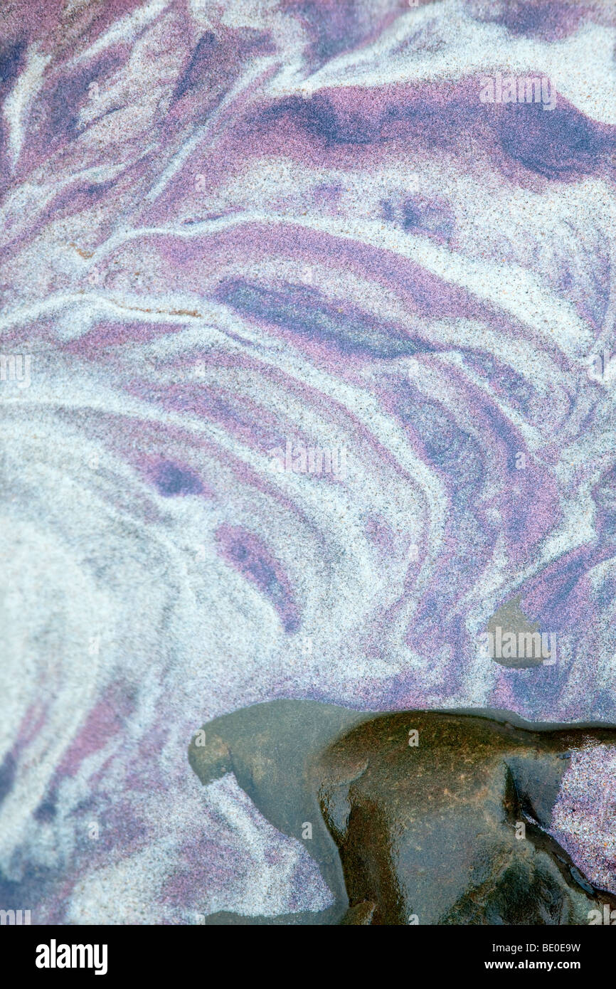 Small stream with purple sand. Big Sur Coast. California Stock Photo