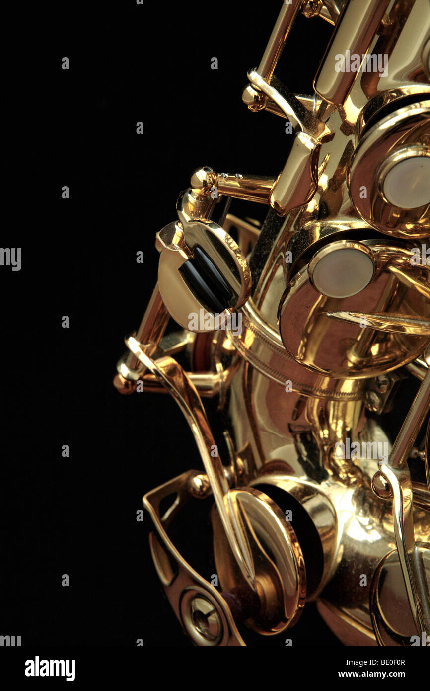 The valves of a Saxophone Stock Photo Alamy