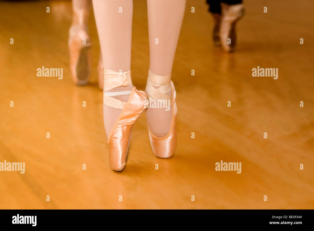 Ballerinas practising on Point Shoes Stock Photo
