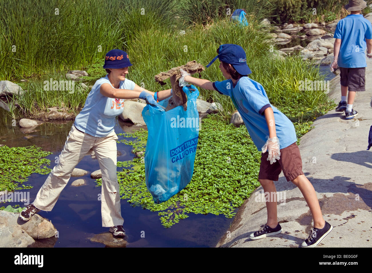 La Gran Limpieza is the annual clean-up day of the Los Angeles River, Glendale Narrows, Los Angeles, California Stock Photo