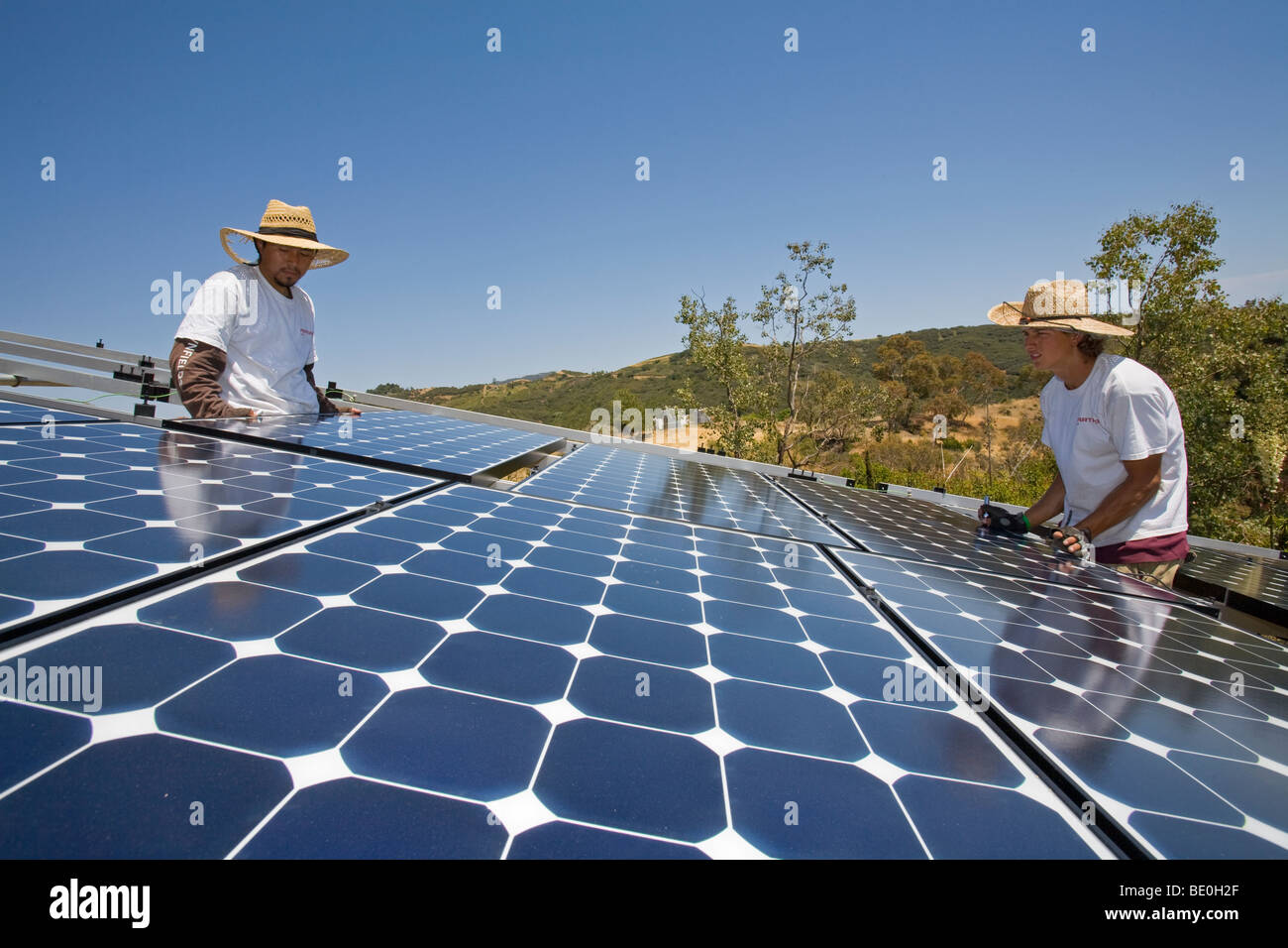 Photovoltaic solar array on hillside hi-res stock photography and ...