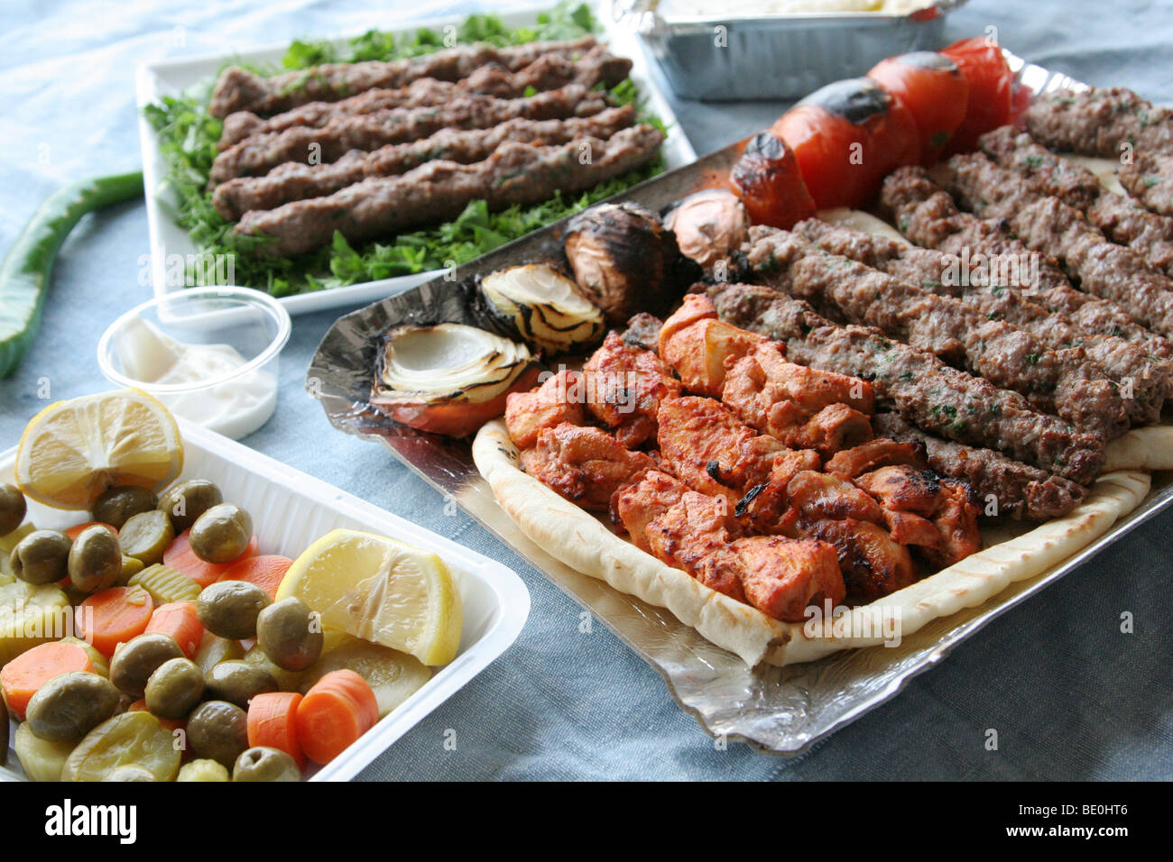 Kofta and Kebab Arabic Foods Stock Photo - Alamy