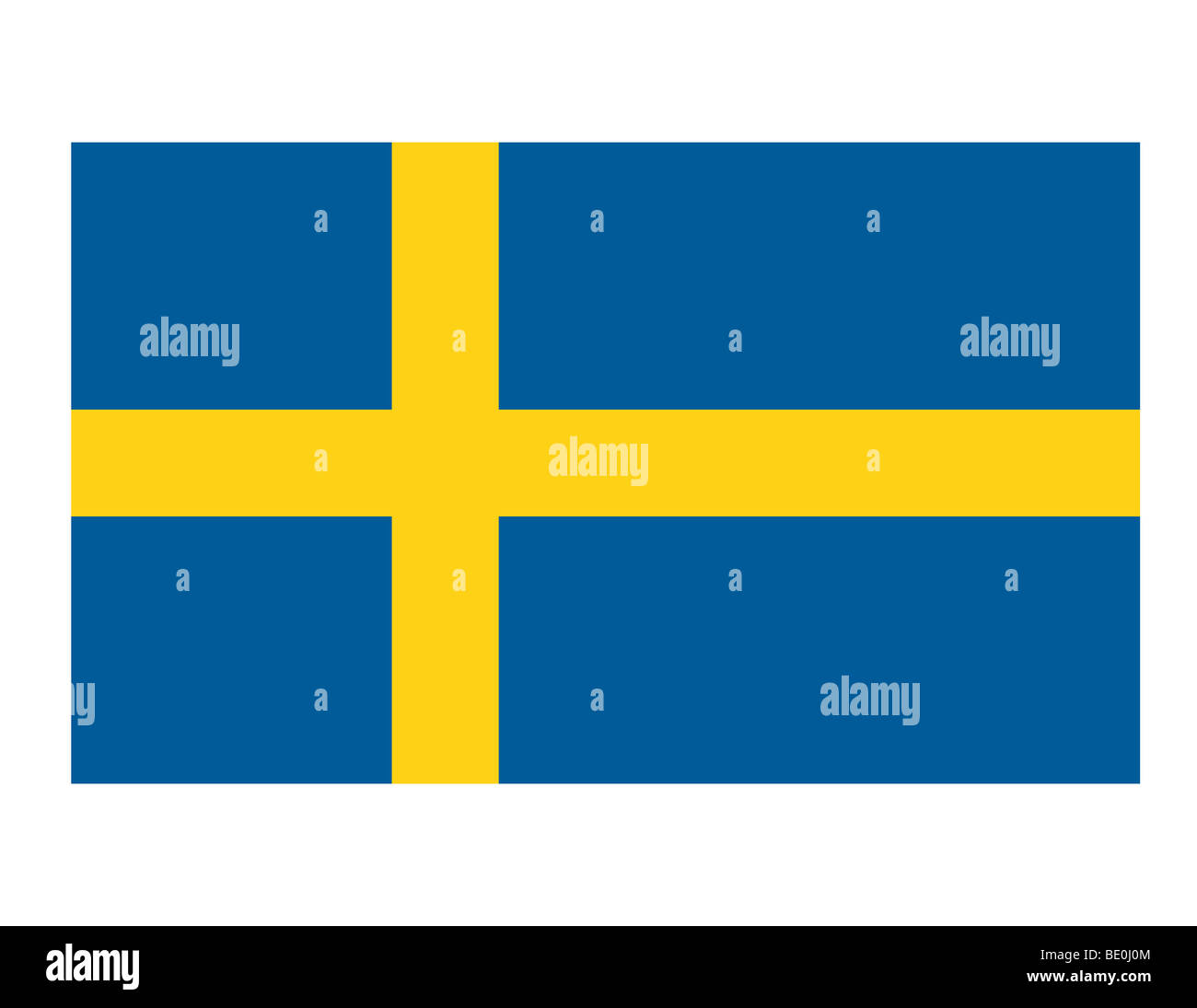 Swedish flag illustration isolated on white background. Stock Photo