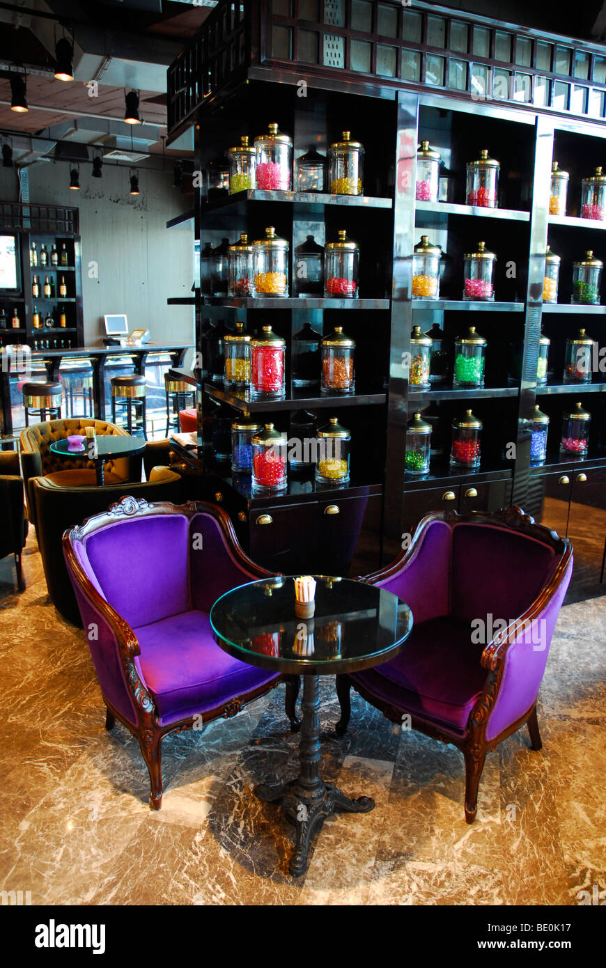 Chairs in the lobby, The Marmara Pera Hotel, Beyoglu district, Istanbul, Turkey Stock Photo