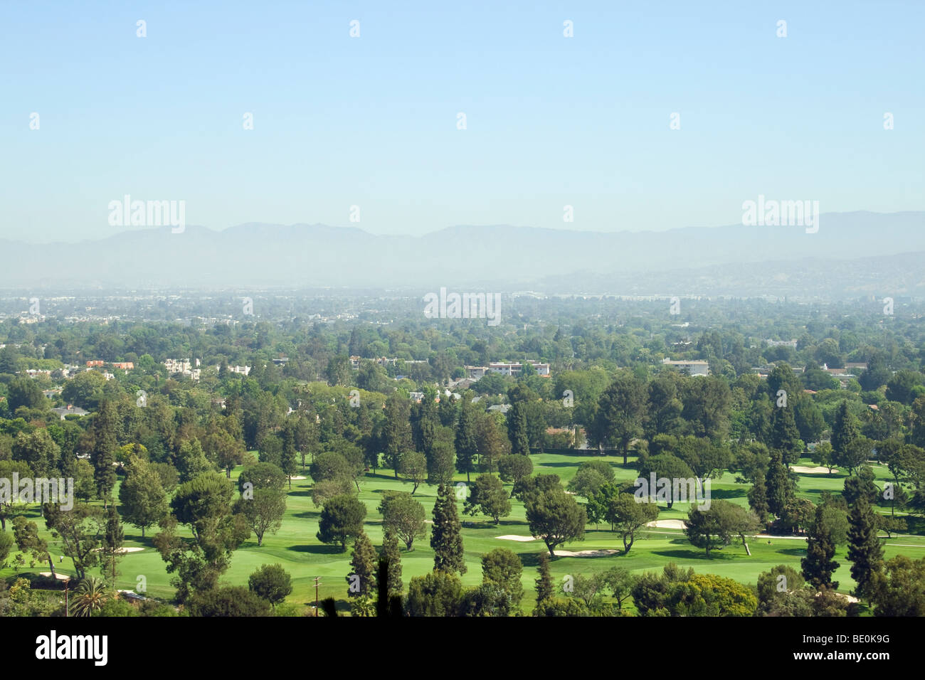 Smog over San Fernando Valley, Los Angeles, California, USA Stock Photo