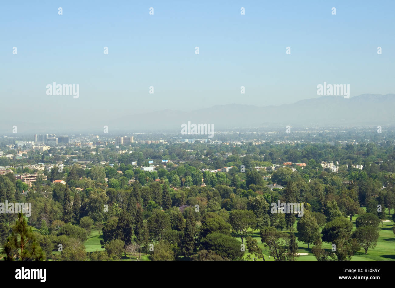 Smog over San Fernando Valley, Los Angeles, California, USA Stock Photo