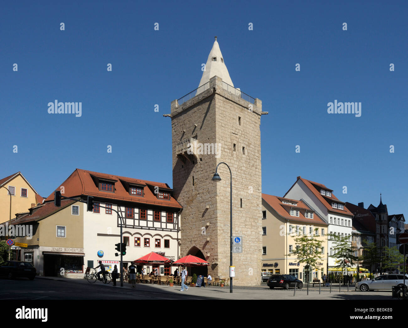 Johannistor city gate, Jena, Thuringia, Germany, Europe Stock Photo