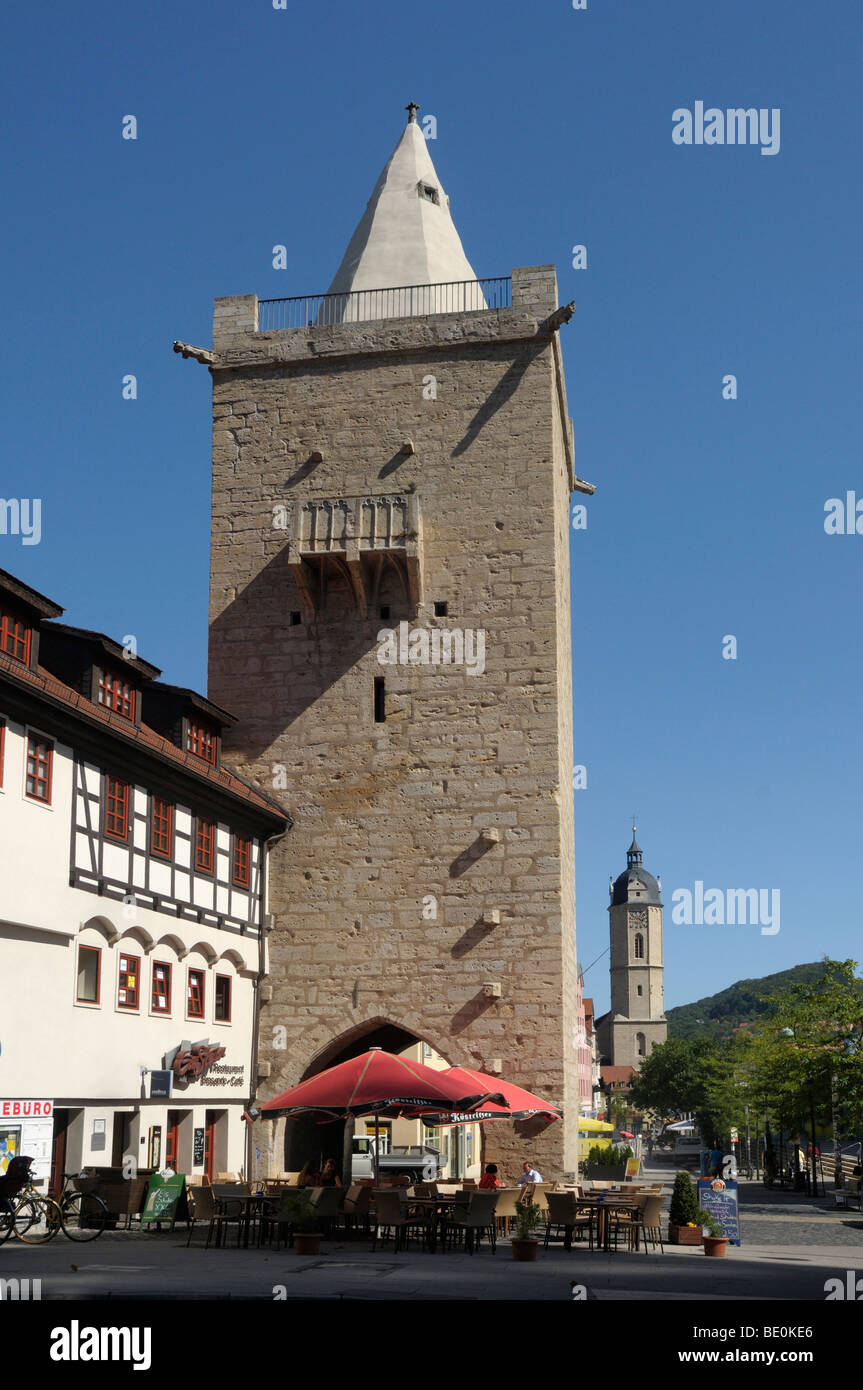 Johannistor city gate, Jena, Thuringia, Germany, Europe Stock Photo
